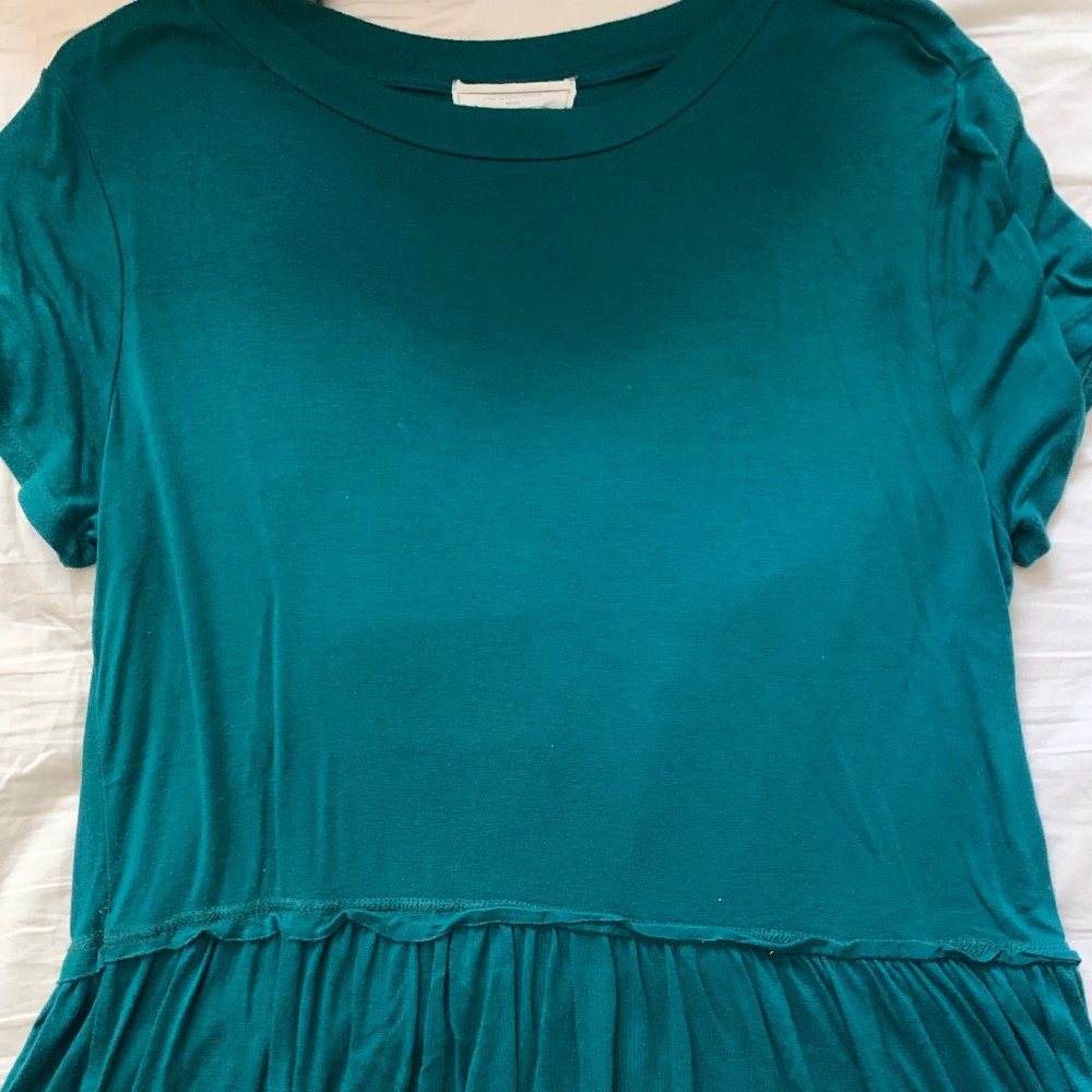 Green Flowy Peplum Tee